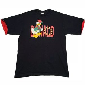 Vintage Donald Duck Roll-Up Sleeve T-shirt - L